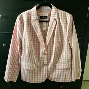 Talbots Pink and White Gingham Blazer, size 18.